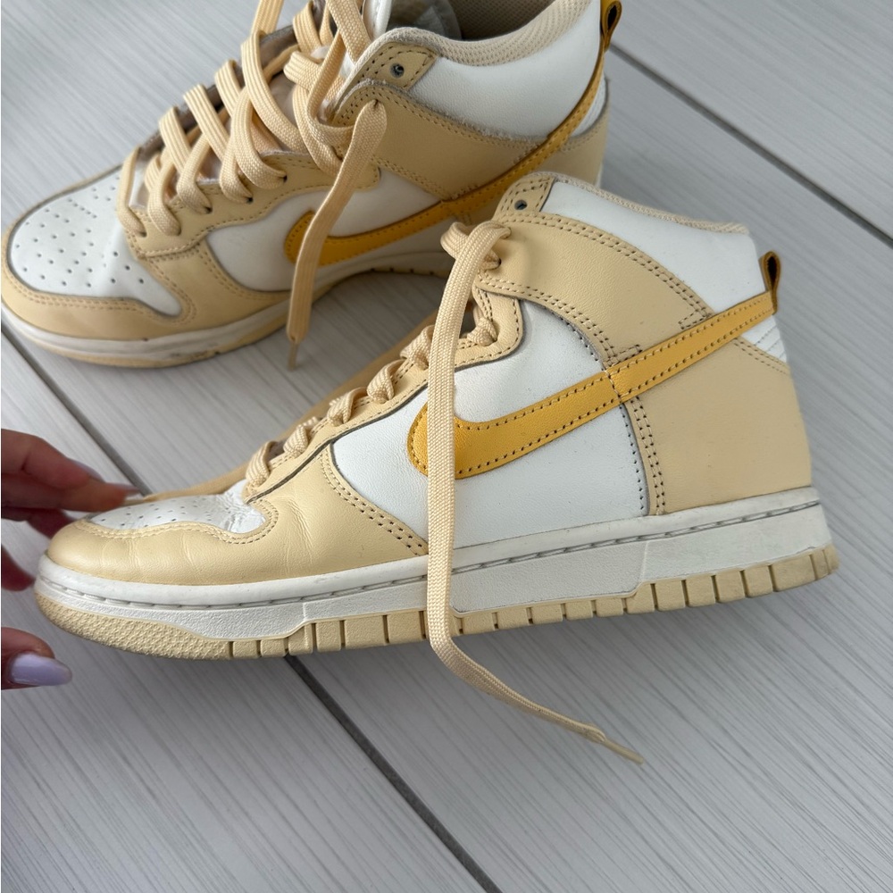 Yellow and White High-Top Sneakers